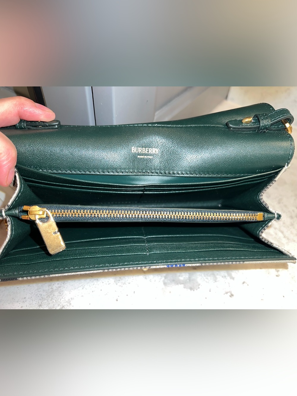 Burberry Lichen Check Chain Wallet - Shoulder Clutch - Picture 5 of 8